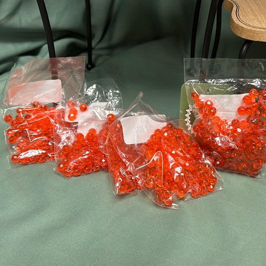 Glass Fire Polish Beads 8MM Orange