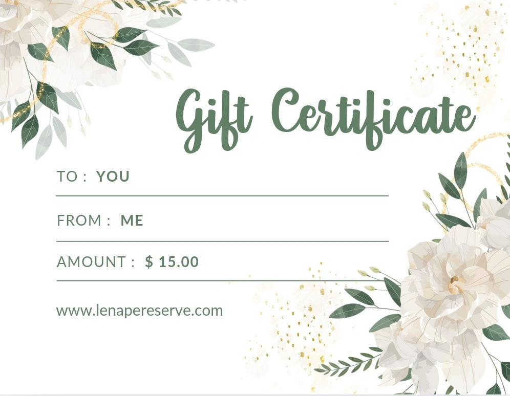 Lenape Reserve Gift Card/Certificate