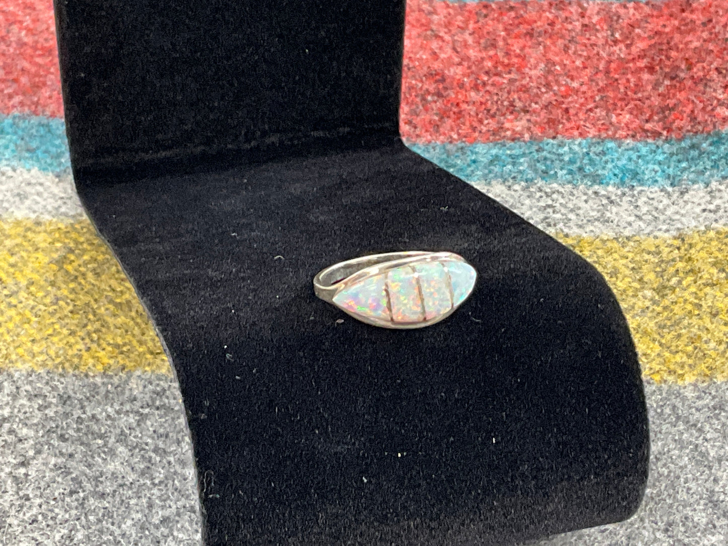 Sterling Silver Opal Ring Size 6