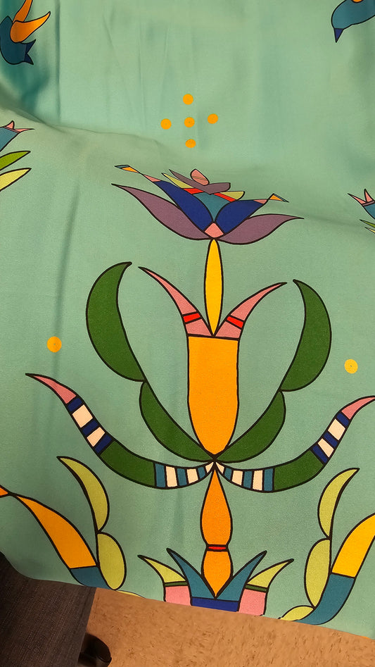 Cole Redhorse Jacobson Designed Satin Fabric Robins Egg Pre-Cut