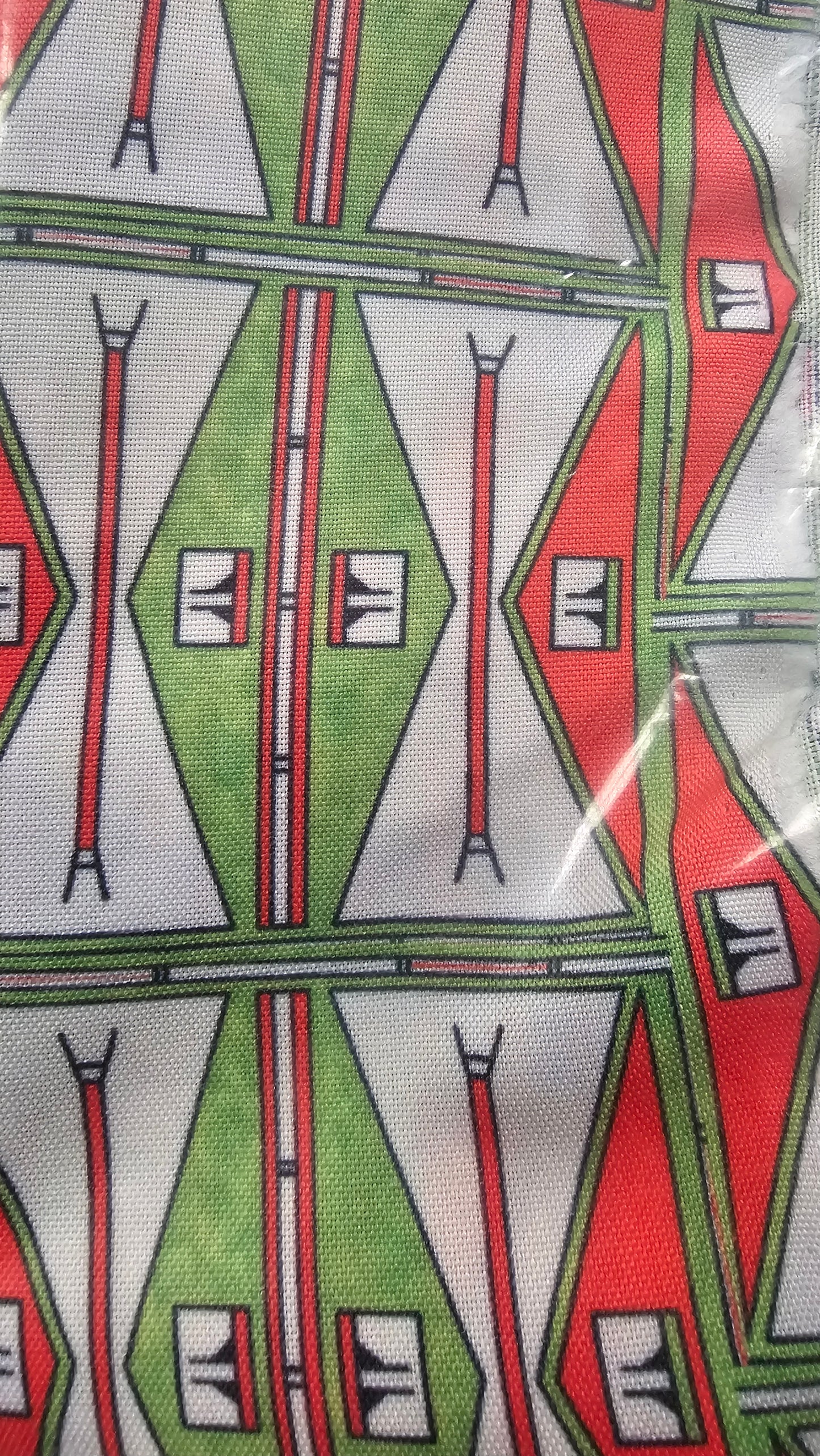 Gabardine Printed Fabric Geometric Pattern 2 YRDS