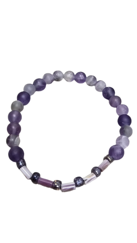 Amethyst And Wampum Bracelet