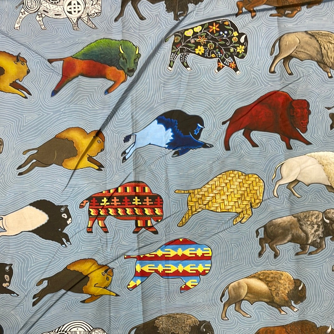 Marybeth Timothy Designed Cotton Fabric Buffalos