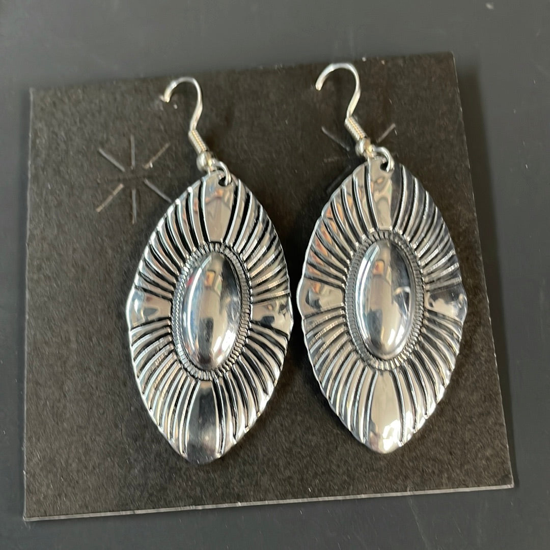 Silver Plated Earrings Oval Sml