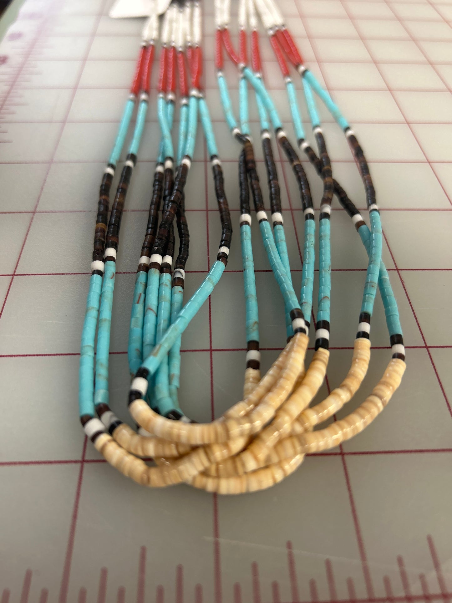 Beaded Necklace 7 Strand Heshe