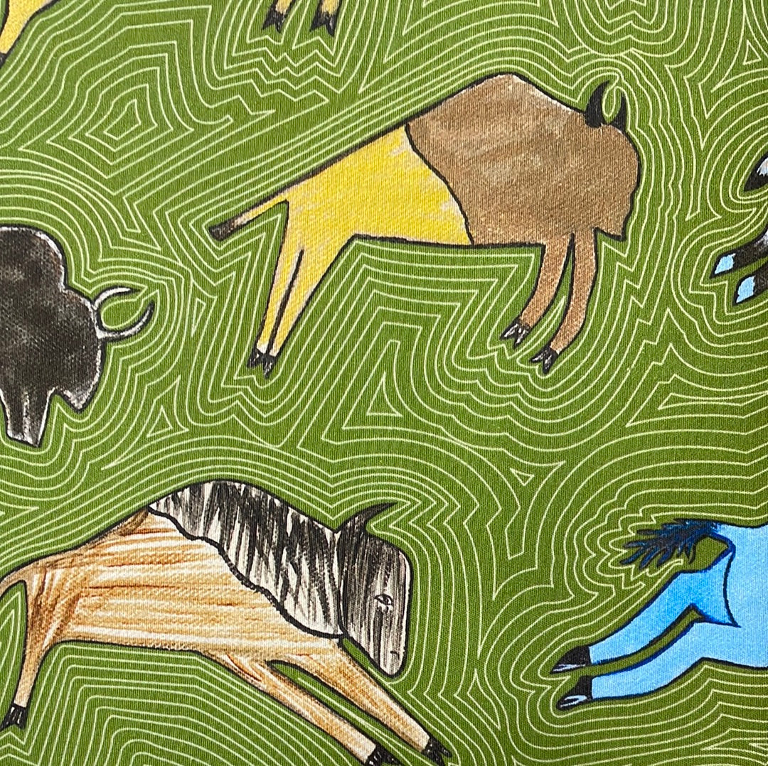 Marybeth Timothy Designed Cotton Fabric Buffalos