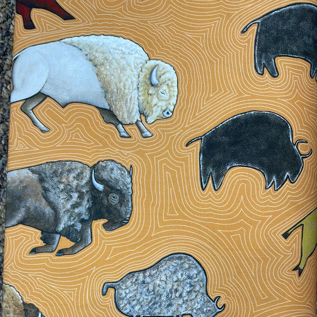Marybeth Timothy Designed Cotton Fabric Buffalos