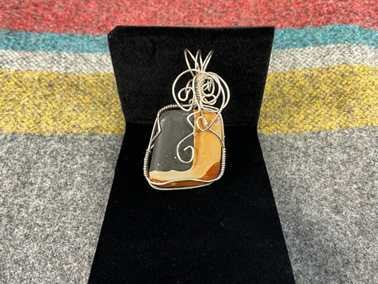 Jasper, Cabochon Wire Wrapped Pendant