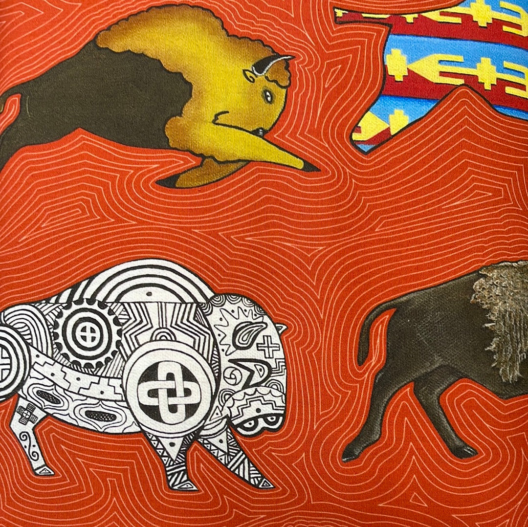 Marybeth Timothy Designed Cotton Fabric Buffalos