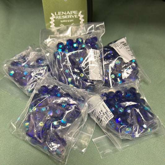 Glass Fire Polish Beads AB~8mm Cobalt Blue