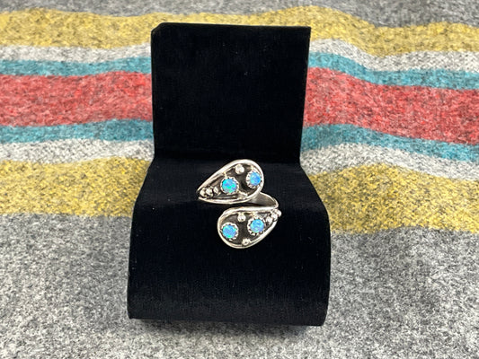 Sterling Silver Blue Opal Ring Size 8