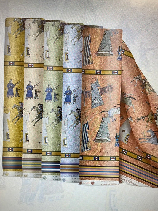 Dr. Thomas Red Owl Haukaas  Battle Of The Rosebuds Designed Cotton Fabric