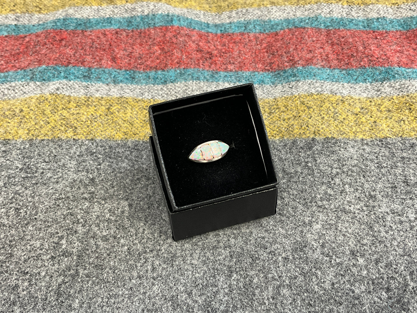 Sterling Silver Opal Ring Size 6