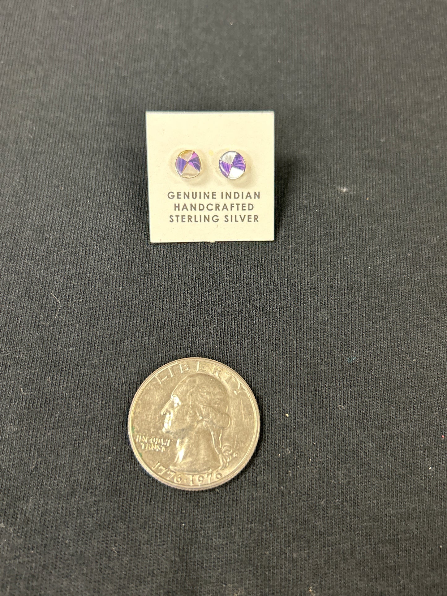 Sterling Silver Wampum Stud Earrings