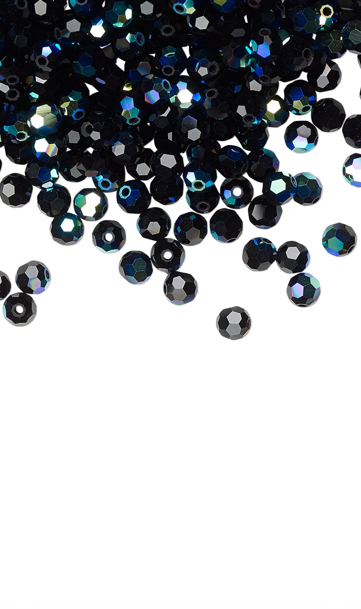 Glass Fire Polish Beads AB~8mm Black