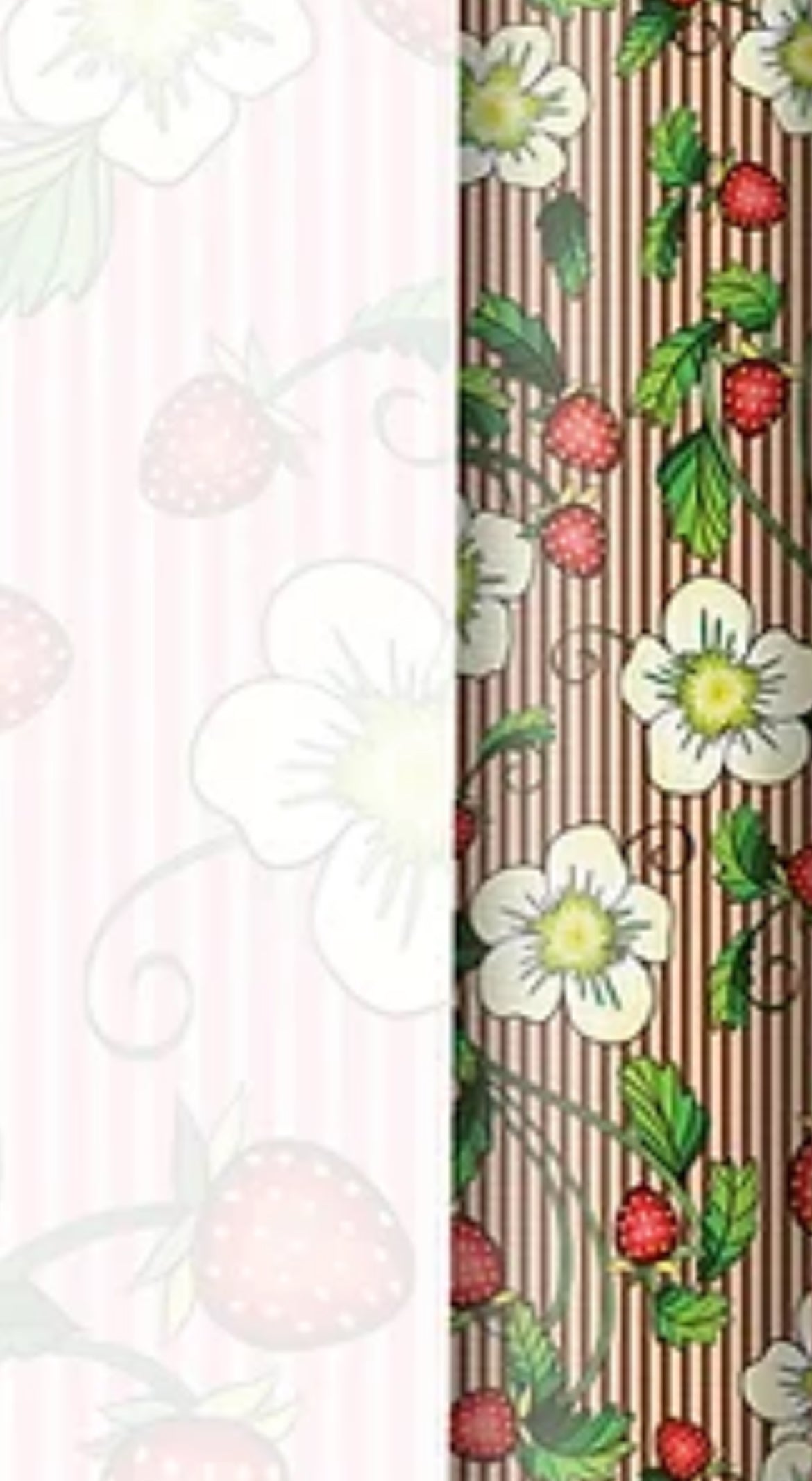 Strawberry Field Designed Cotton Fabric Brown