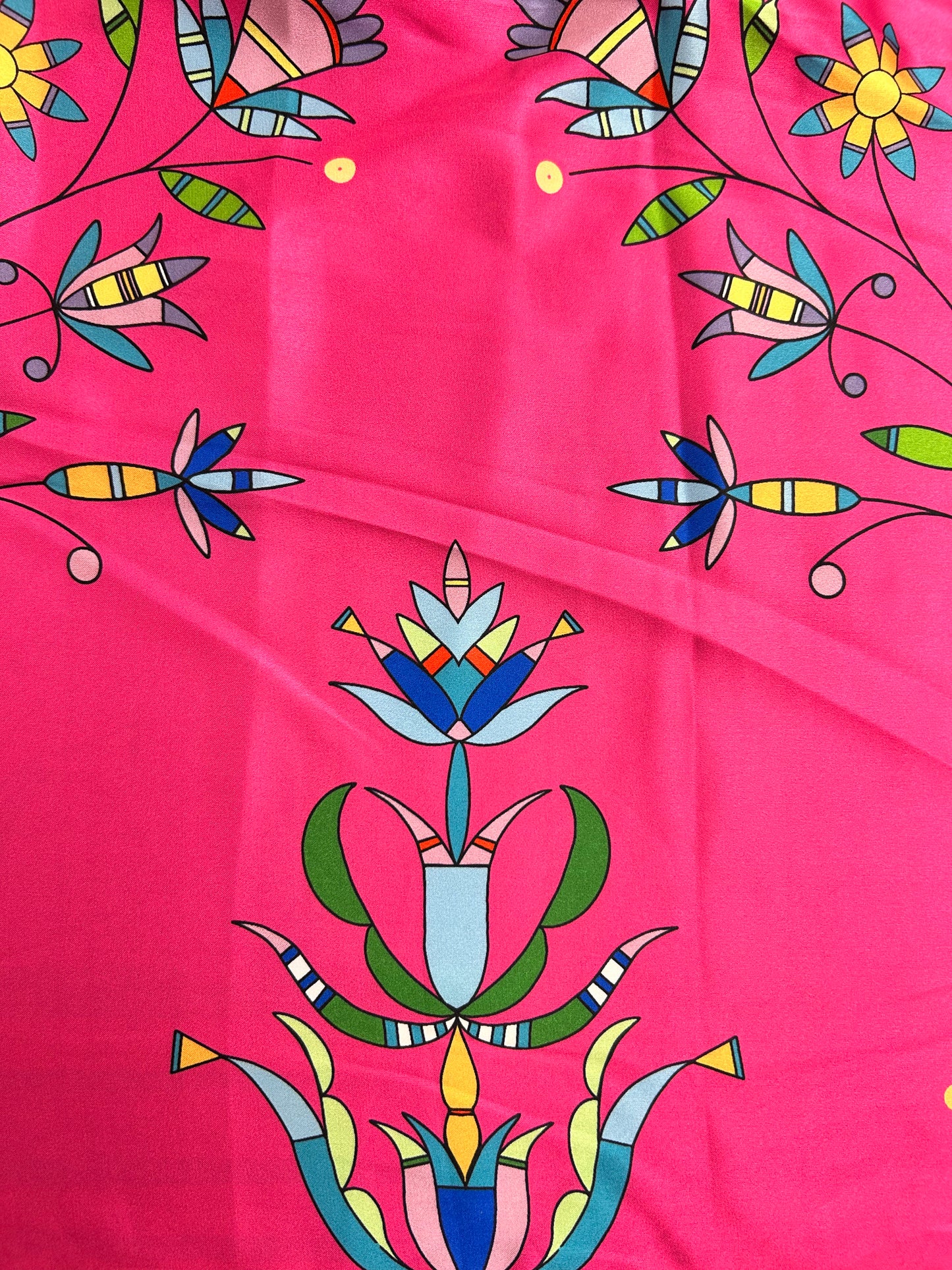 Cole Redhorse Jacobson Designed Satin Fabric Bright Pink