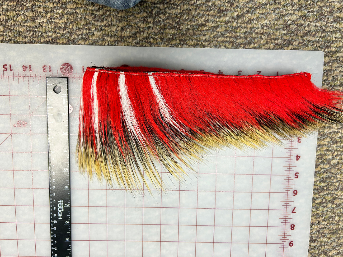 Roach Red w/ White Stripes 11" L 7" H