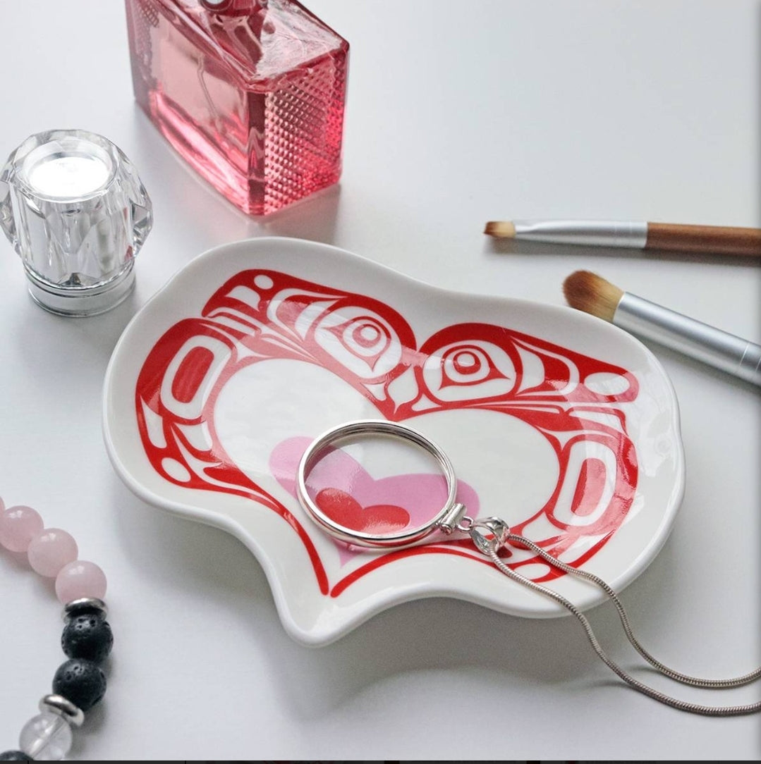 Ceramic Trinket Dish Love Birds