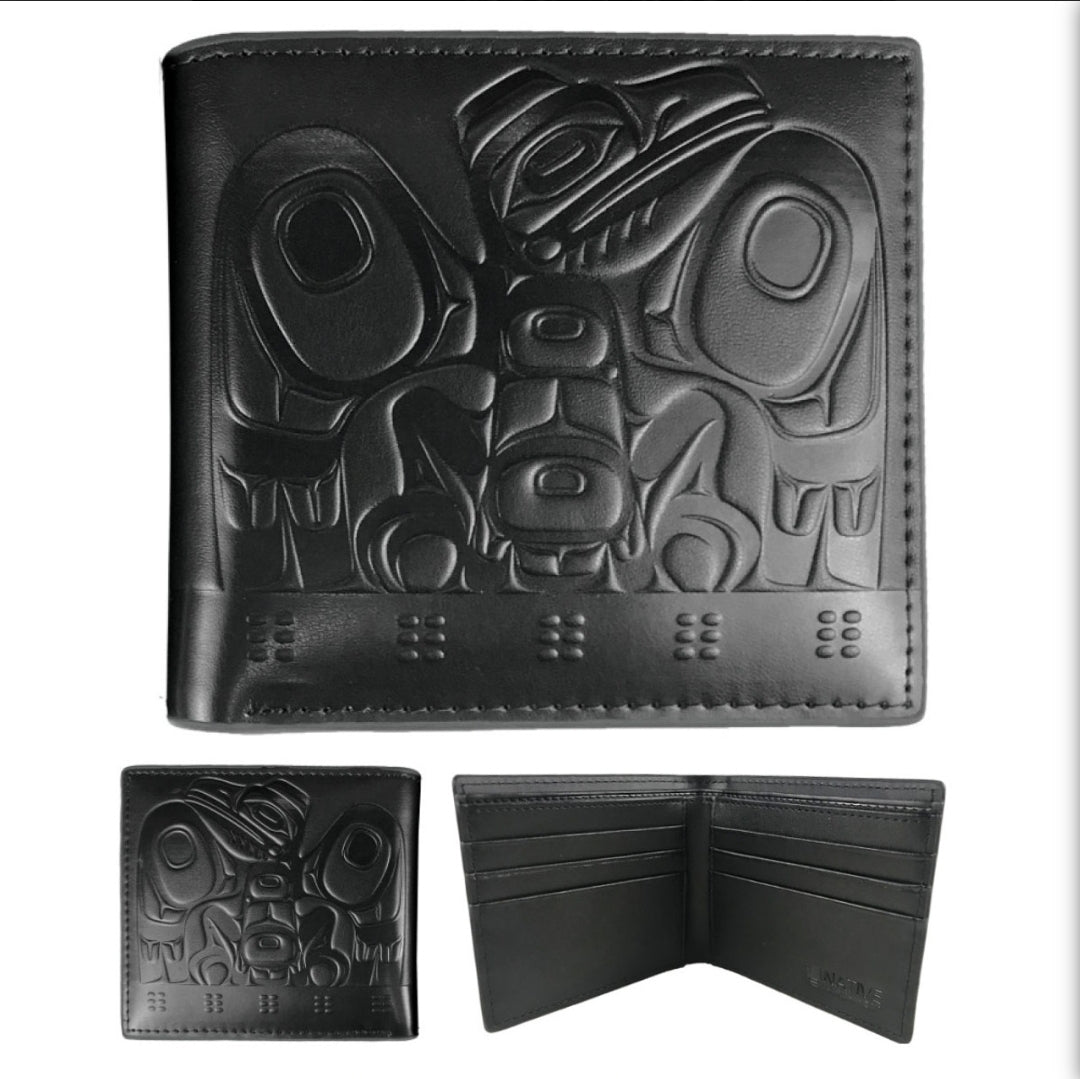 Leather Embossed Wallet - Raven Box