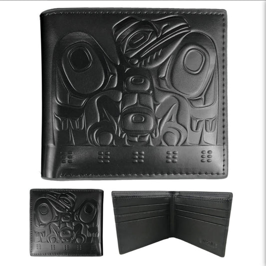 Leather Embossed Wallet - Raven Box