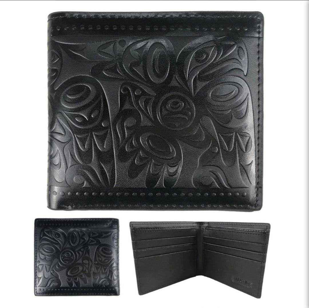 Leather Embossed Wallet - Salish Eagle