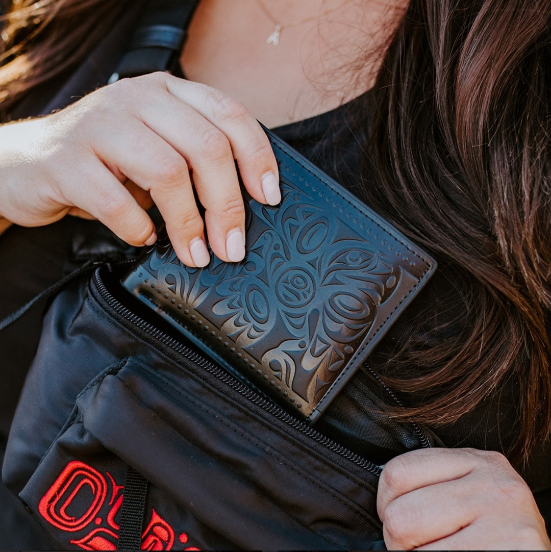 Leather Embossed Wallet - Salish Eagle
