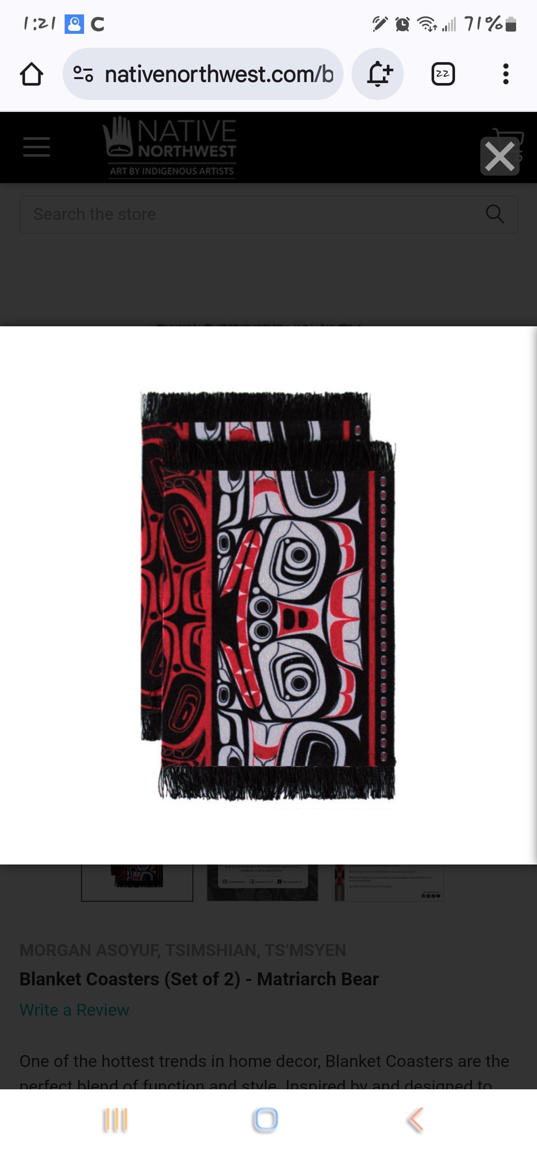 Blanket Coasters (Set of 2) - Matriarch Bear