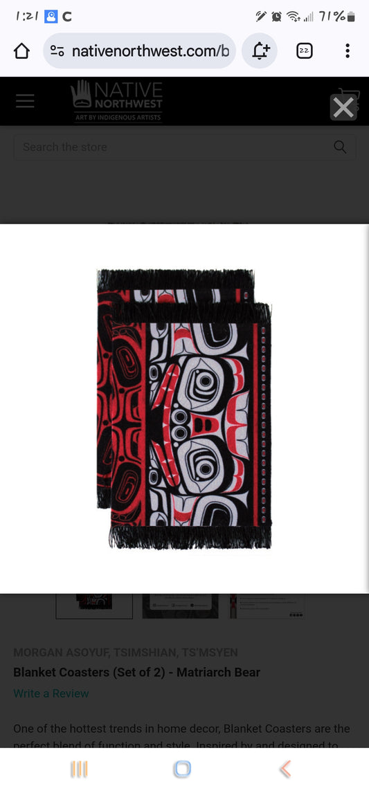 Blanket Coasters (Set of 2) - Matriarch Bear