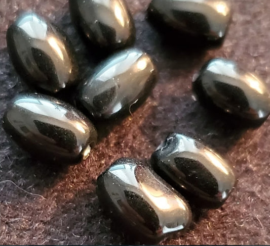 Barley Corn Beads Black 6mm