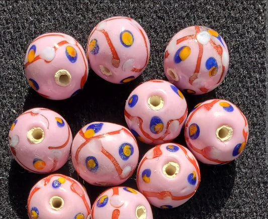 Skunk Beads Pink Venetian Pineapple
