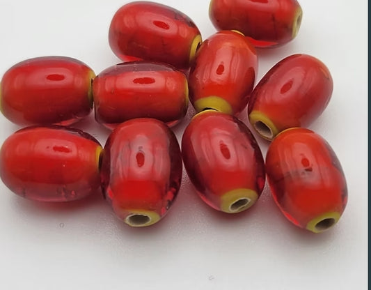 Bay Beads Yellow Core Oval 12X9mm