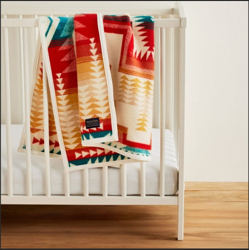 Pendleton Jacquard Crib Blanket Harding Star Ivory