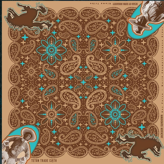 Jackson Sundown, Designed By Kiowa Dougherty Cotton Bandanas