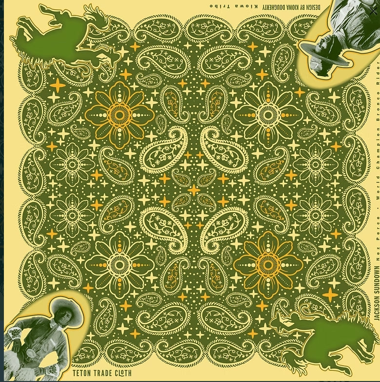 Jackson Sundown, Designed By Kiowa Dougherty Cotton Bandanas