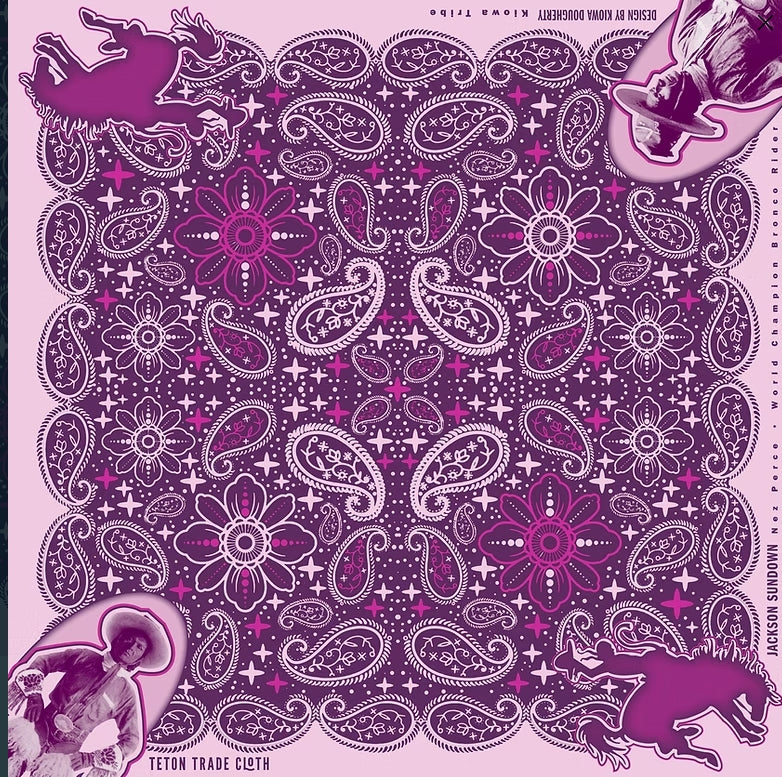 Jackson Sundown, Designed By Kiowa Dougherty Cotton Bandanas