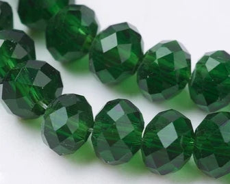 Glass Fire Polish Beads 8MM Dk Green
