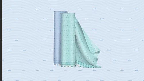 Tiny Canoes Cotton Fabric Blue