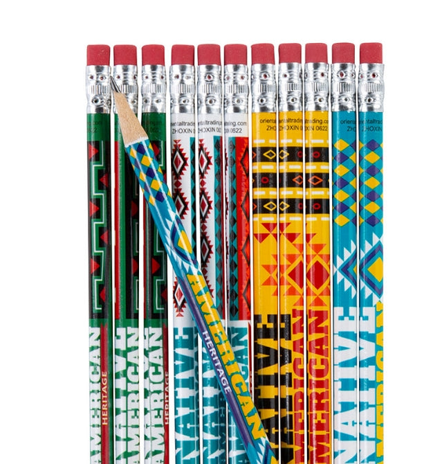 7 1/2" Native American Heritage Multicolor Wood Pencils - 24 Pc.