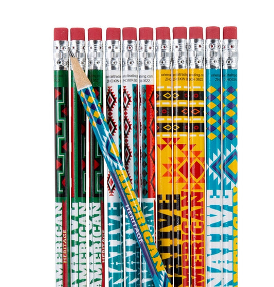7 1/2" Native American Heritage Multicolor Wood Pencils - 24 Pc.