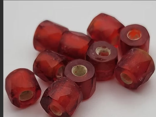 Red Russian Facets 8x8 mm