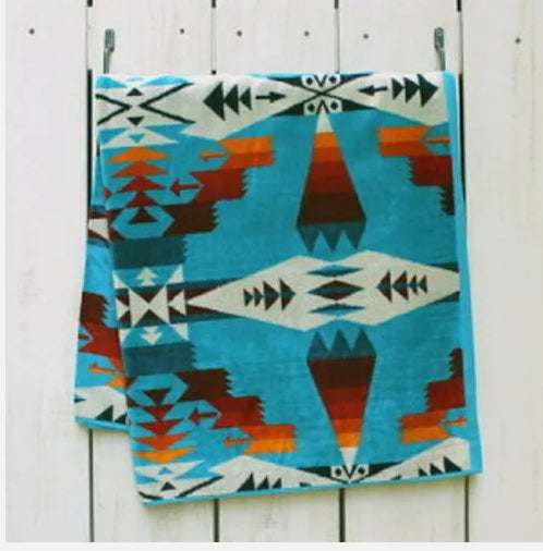 Pendleton Oversized Jacquard Spa Towel Tucson Turquoise