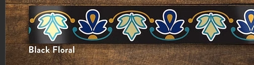 Lenape Floral Ribbon Black 1 yrd & 5"