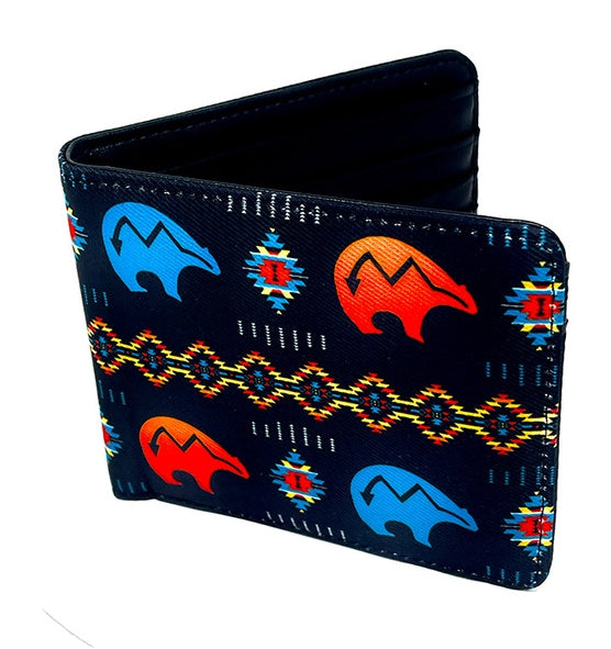 Native Animals Print Men's Leather Wallets