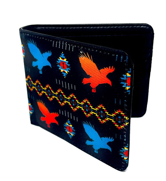Native Animals Print Men's Leather Wallets