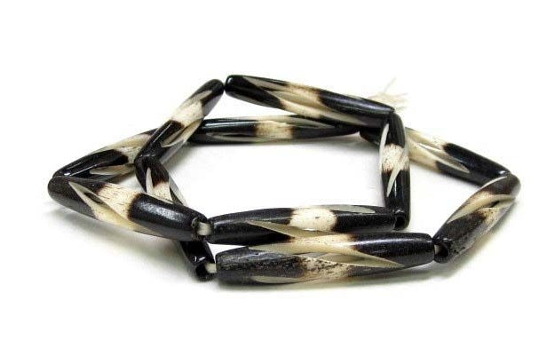 Fluted Two-Tone Bone Hairpipe 1 1/2"