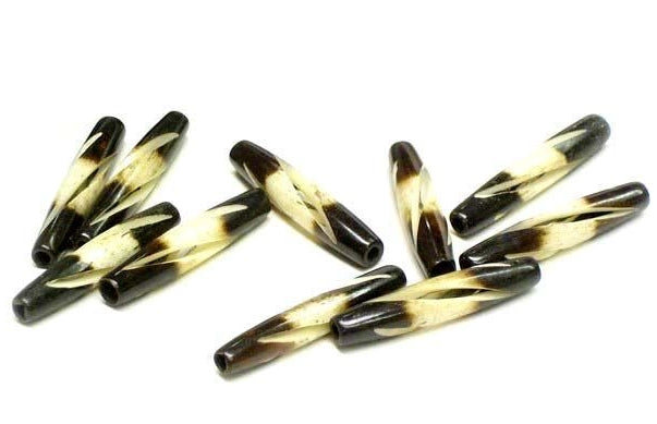 Fluted Two-Tone Bone Hairpipe 1 1/2"