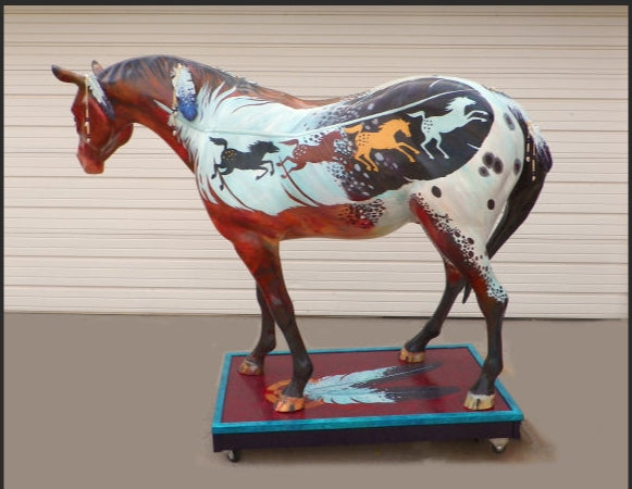 Painted Pony Desert Horse Feathers # 11254