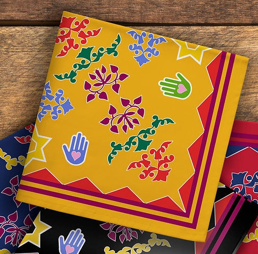 Hinglu H. “Wanoshi” Designed Satin Scarf