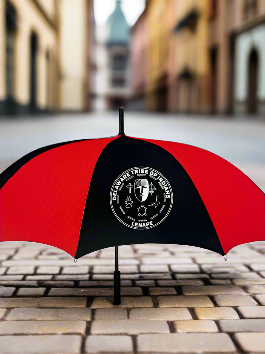 Arc Umbrella With Delaware Tribe Of Indians Seal